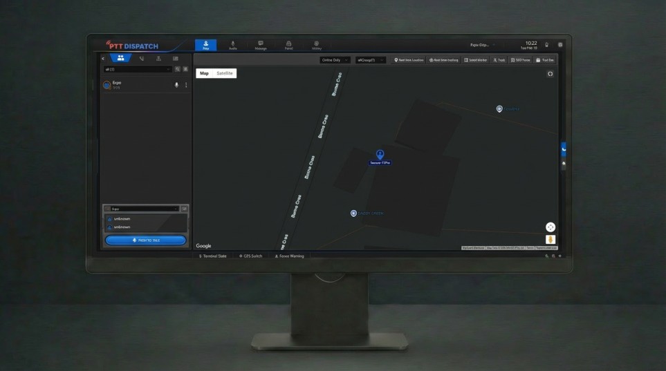 GSM PTT Radios with Patrols dashboard
