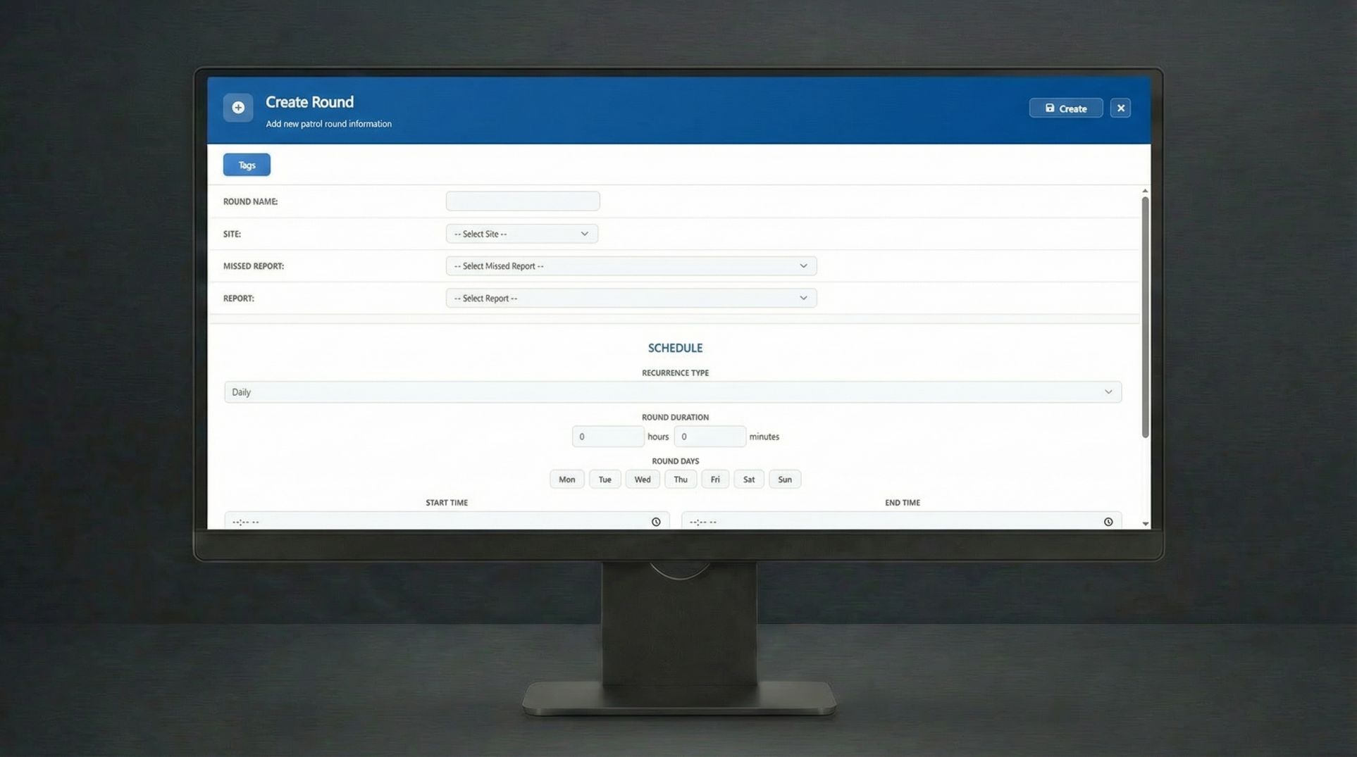 Maintenance Rounds dashboard
